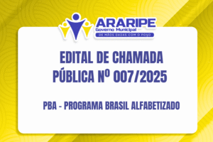 EDITAL DE CHAMADA PÚBLICA Nº 007/2025