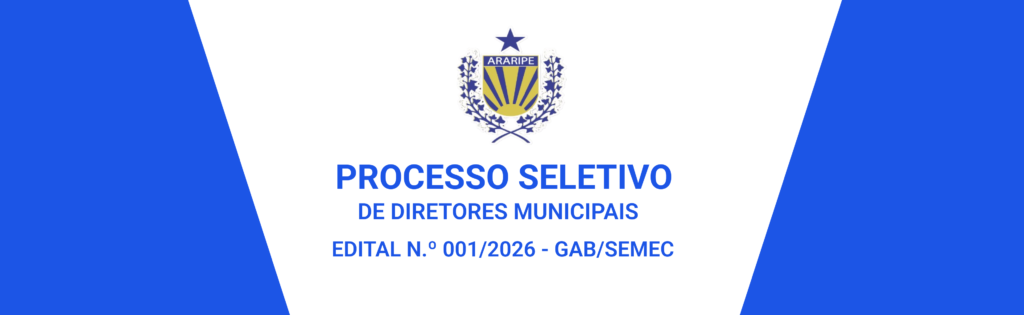PROCESSO SELETIVO – EDITAL 001/2026 – DIRETORES MUNICIPAIS